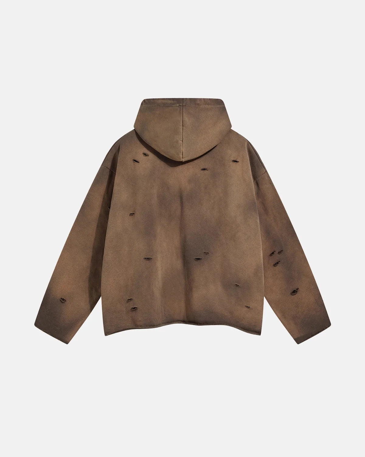 Omygoods Acid Wash Ripped Boxy Hoodie