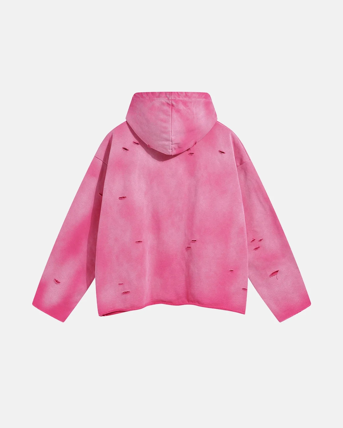Omygoods Acid Wash Ripped Boxy Hoodie