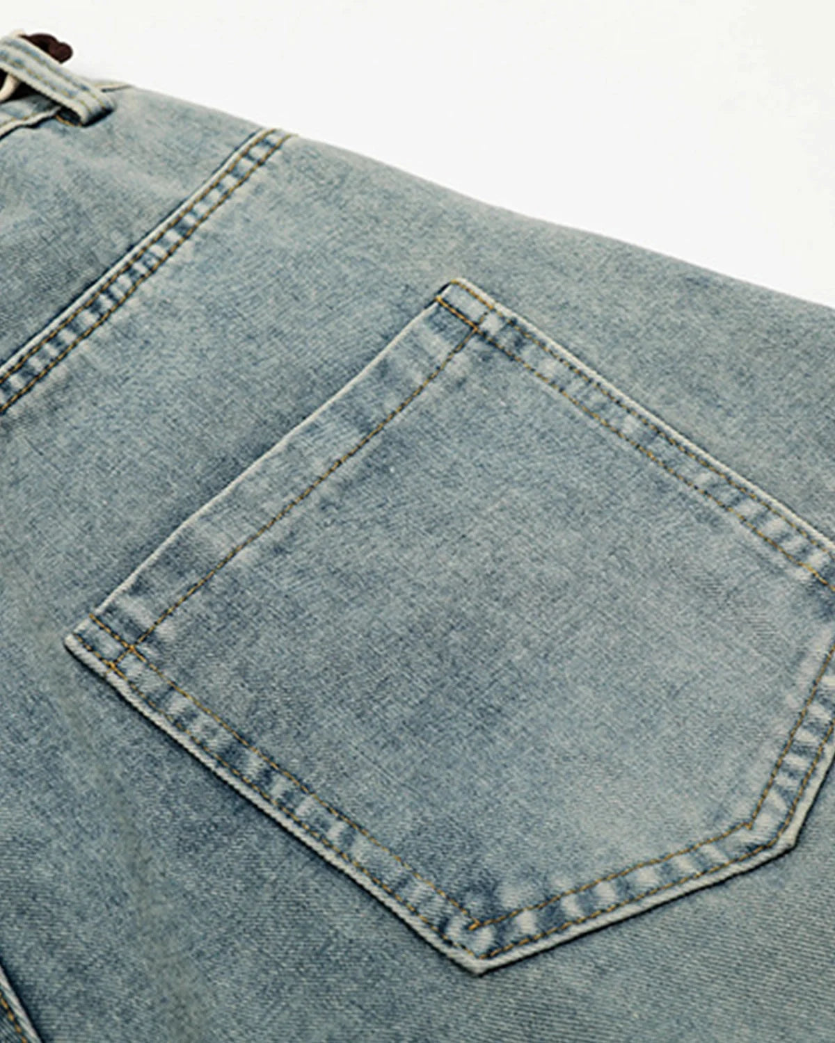 Omygoods Acid Wash Stitching Baggy Jeans