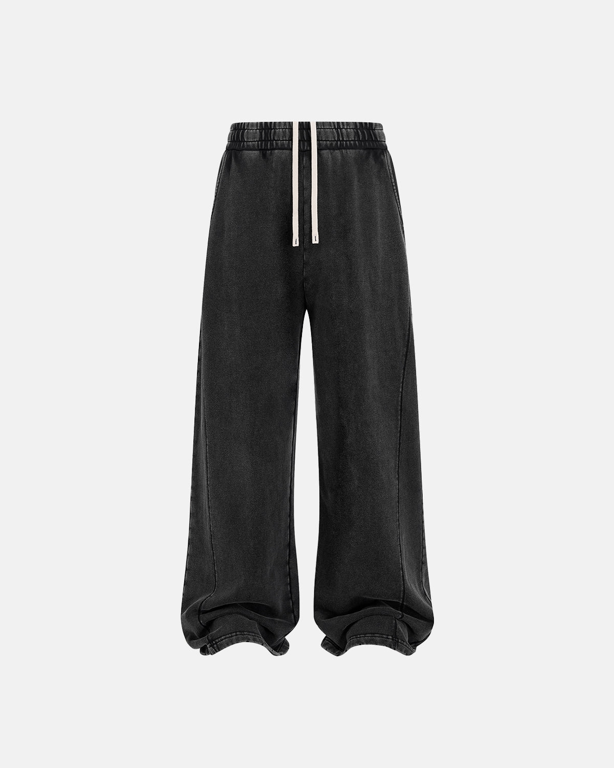 Omygoods Acid Wash Stitching Straight Leg Sweatpant