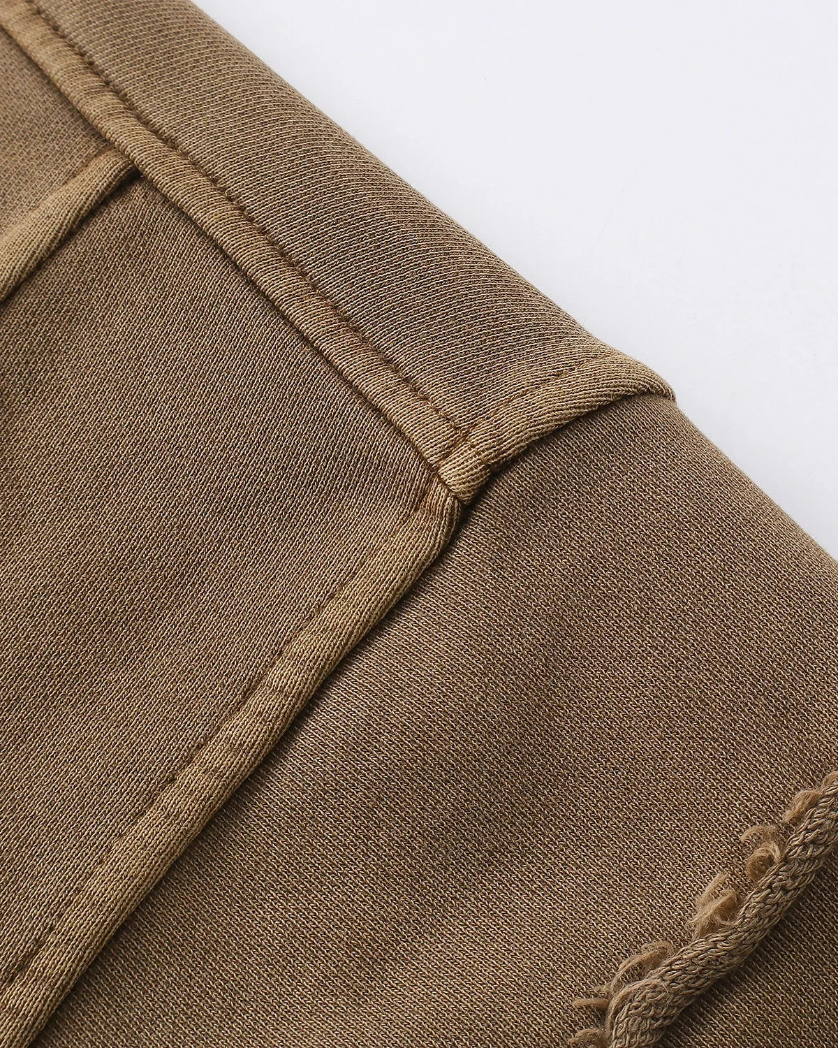 Omygoods Acid Wash Stitching Zip Up Hoodie