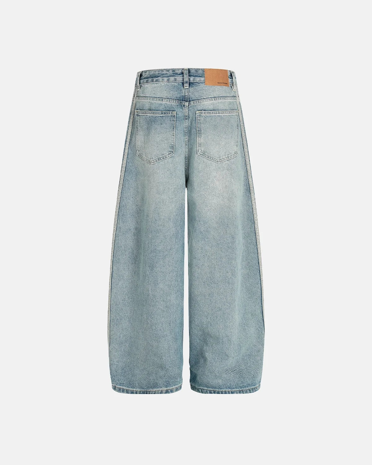 Omygoods Acid Wash Striped Side Baggy Jeans