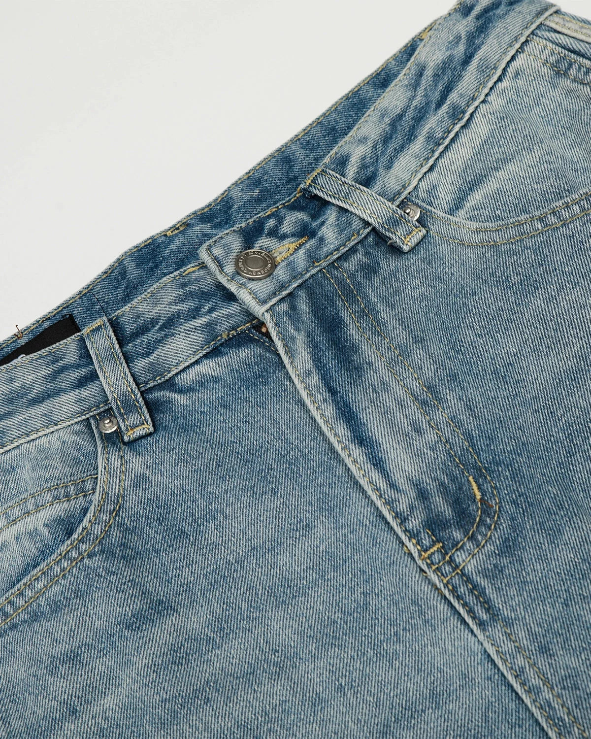 Omygoods Acid Wash Striped Side Baggy Jeans