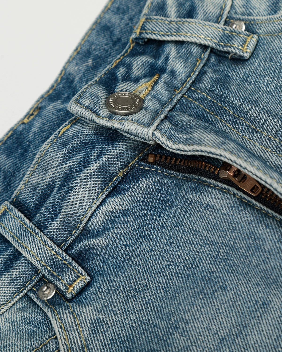 Omygoods Acid Wash Striped Side Baggy Jeans