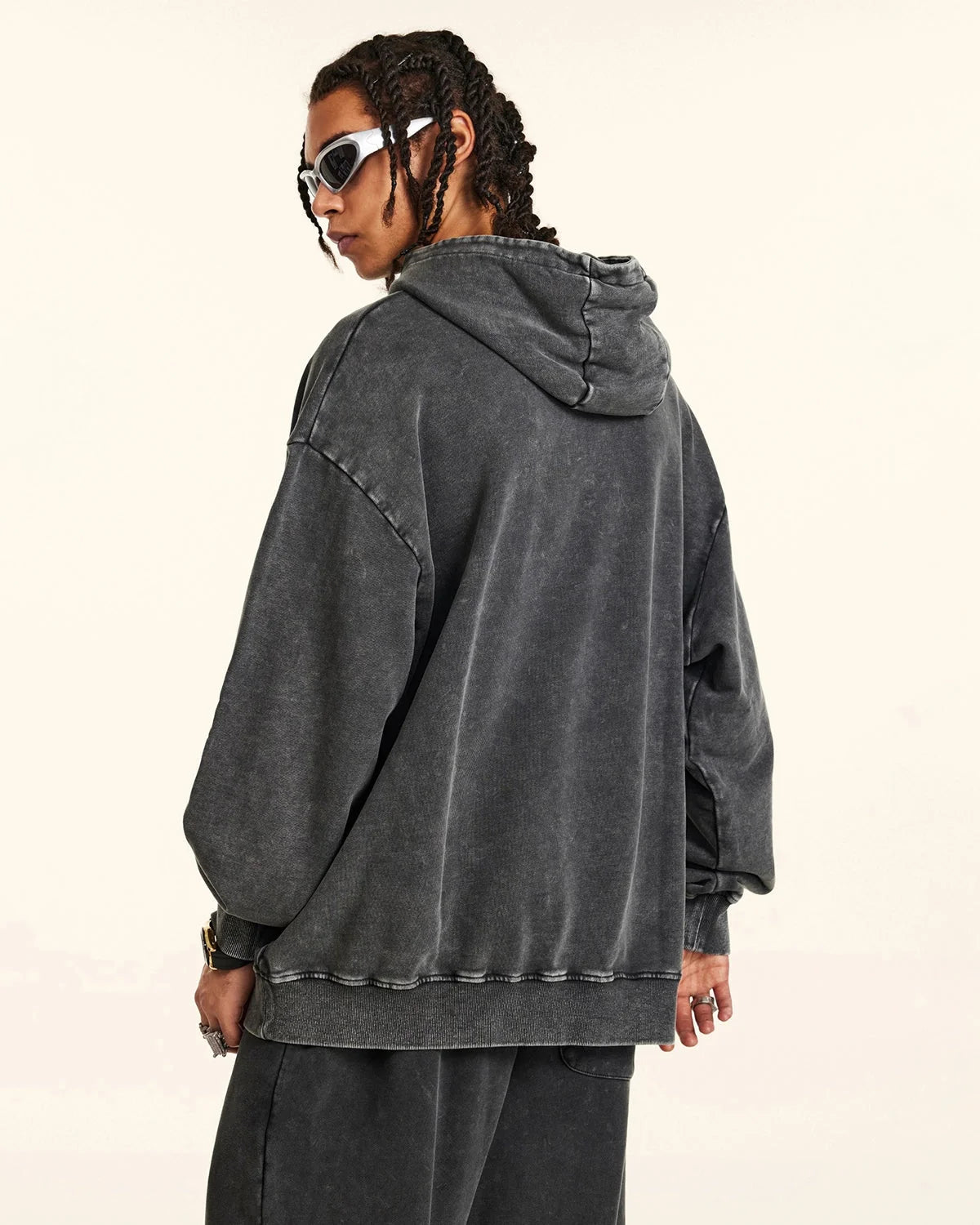 Omygoods Acid Washed French Terry Hoodie