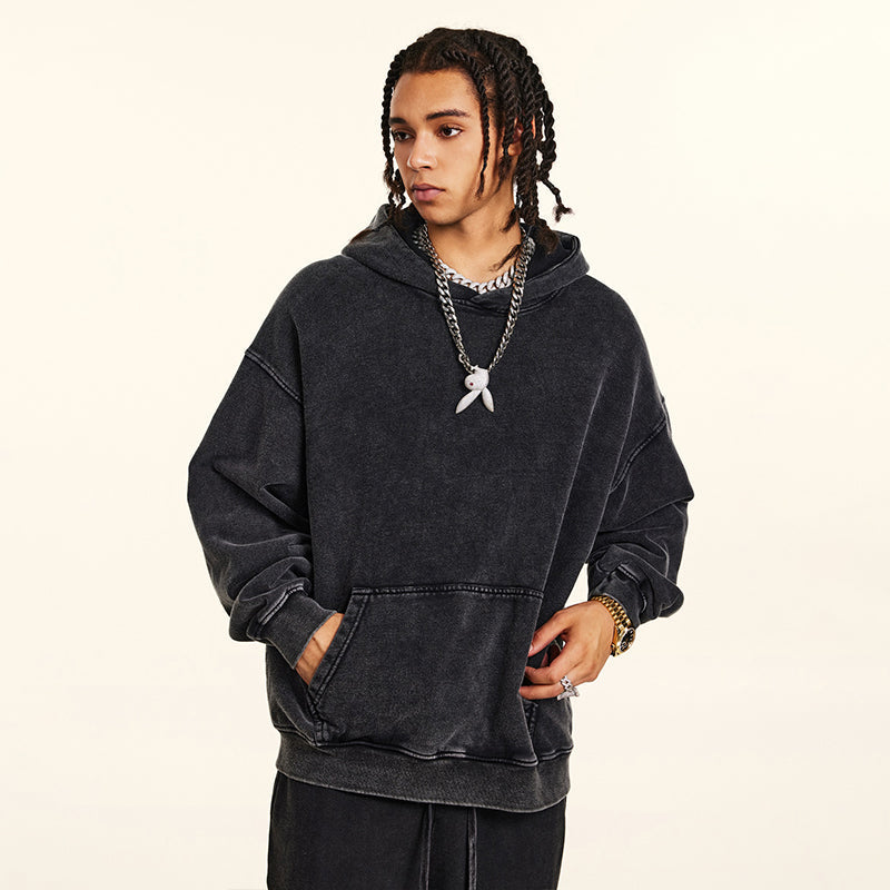 Omygoods Acid Washed French Terry Hoodie
