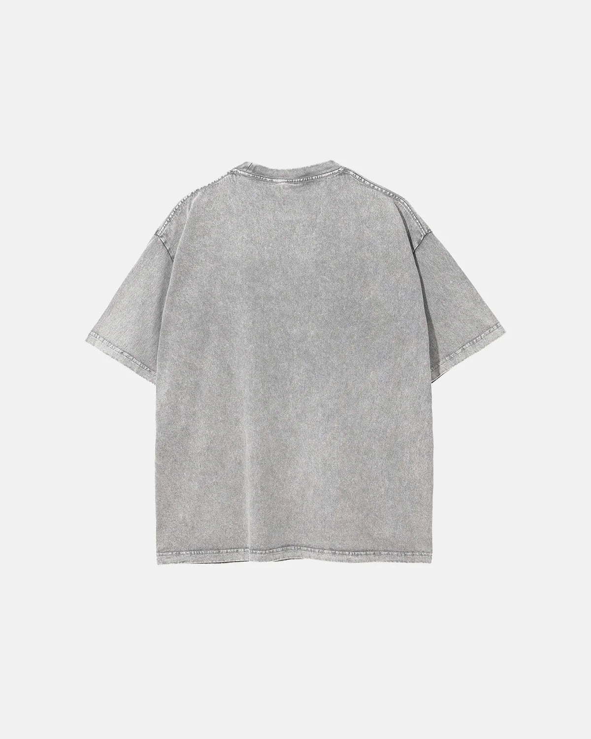 Omygoods Acid Washed Graphic Oversized T-Shirt