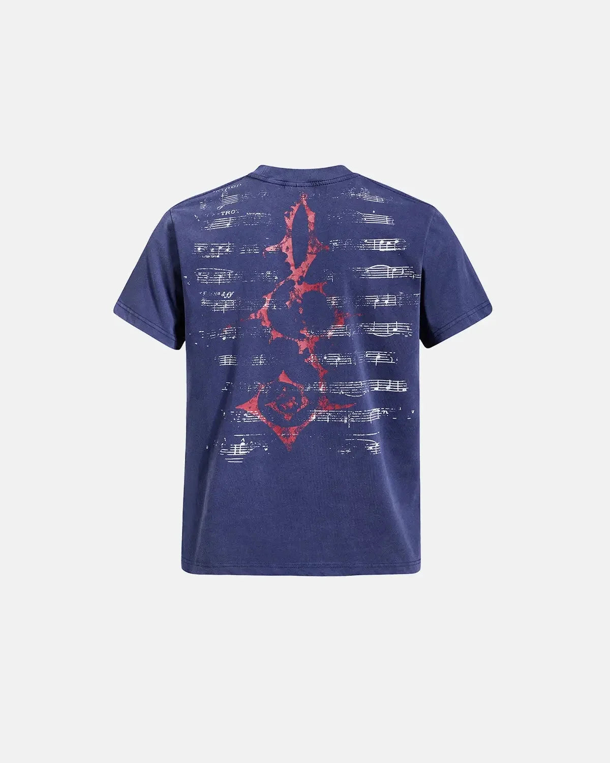 Omygoods Acid Washed Music Graphic T-Shirt