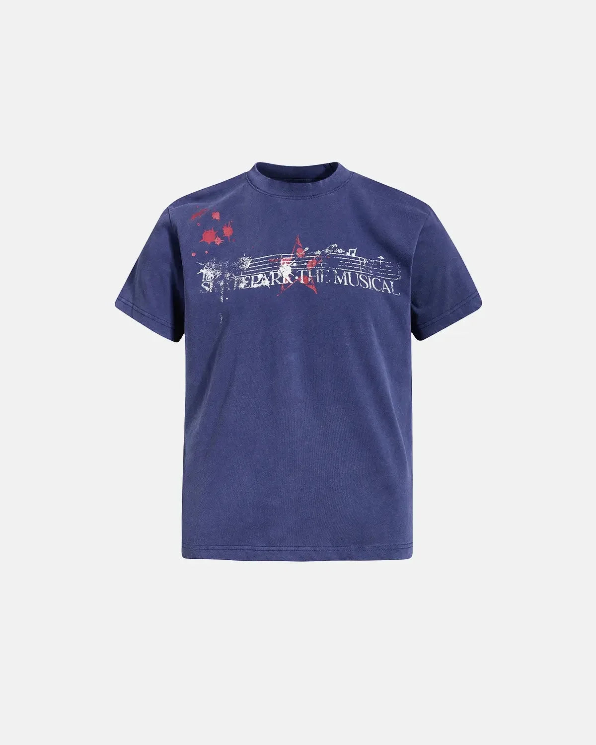 Omygoods Acid Washed Music Graphic T-Shirt