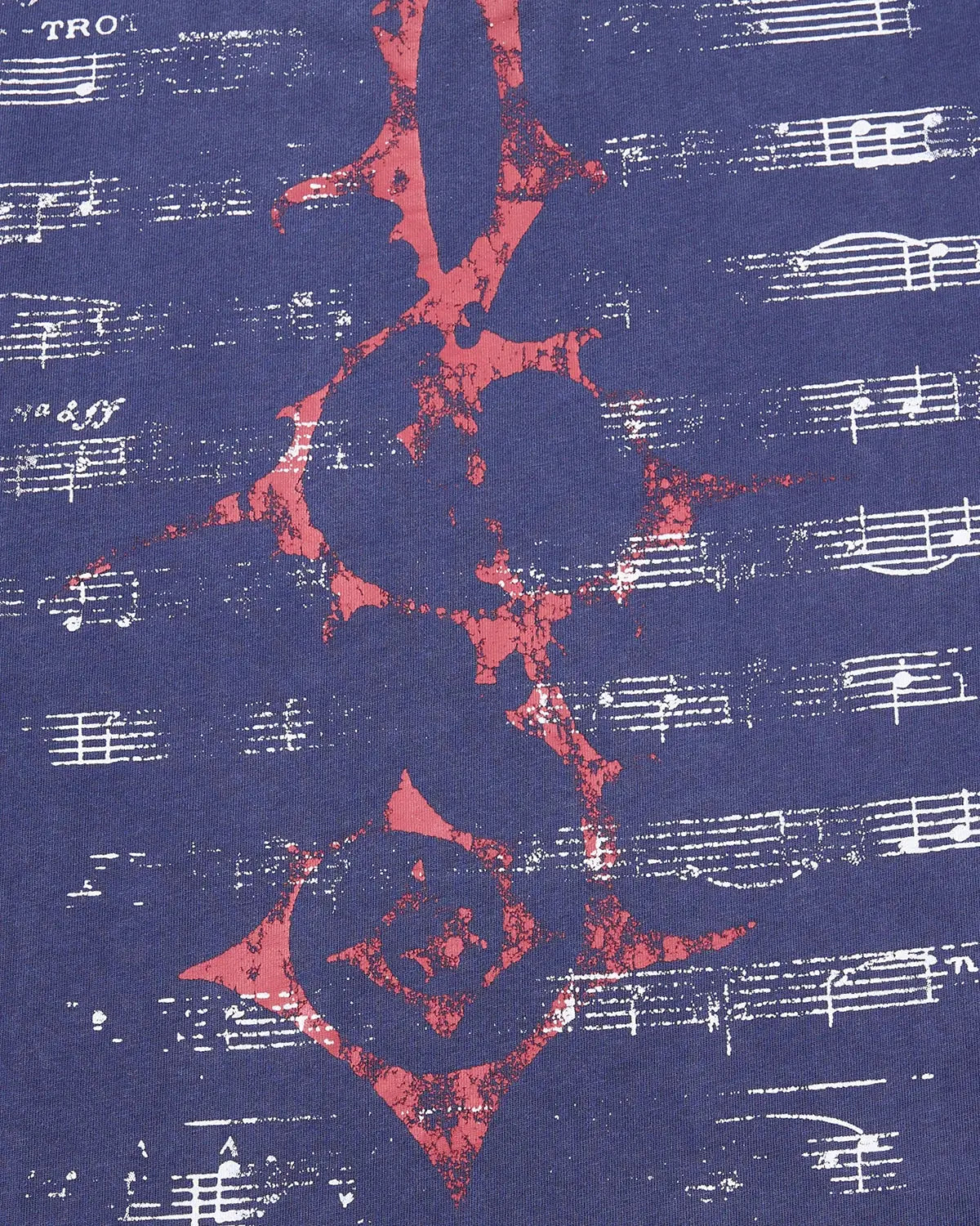 Omygoods Acid Washed Music Graphic T-Shirt