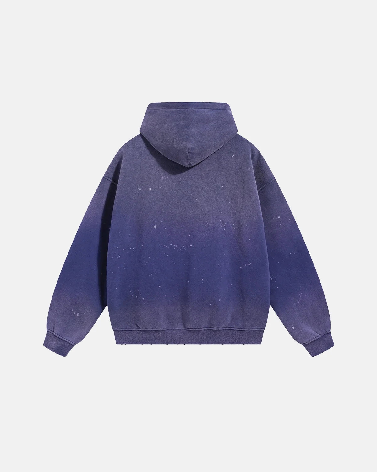 Omygoods Acid Washed Ripped Fleece Hoodie