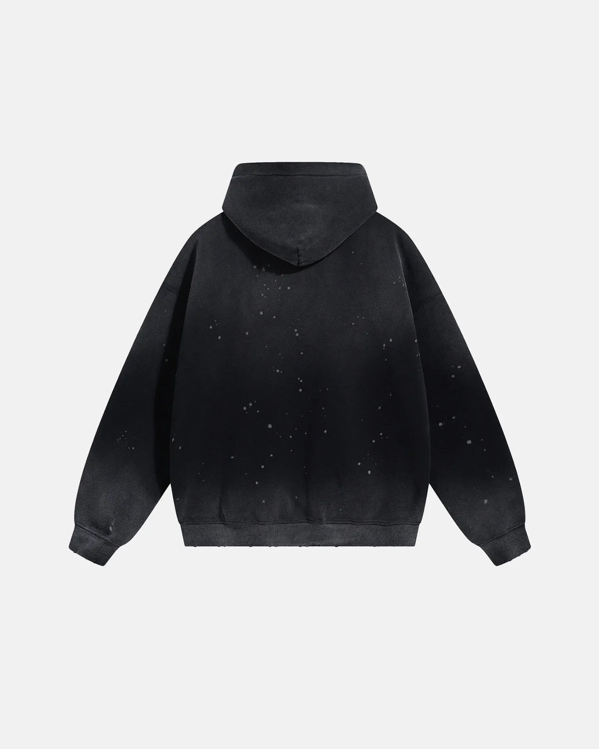 Omygoods Acid Washed Ripped Fleece Hoodie