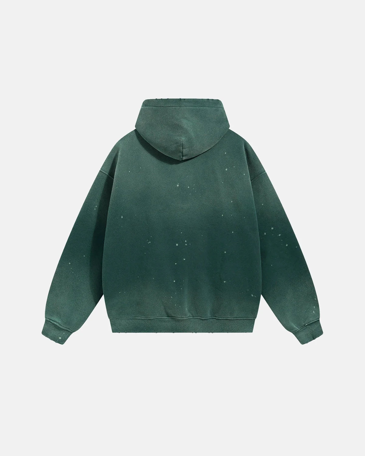 Omygoods Acid Washed Ripped Fleece Hoodie