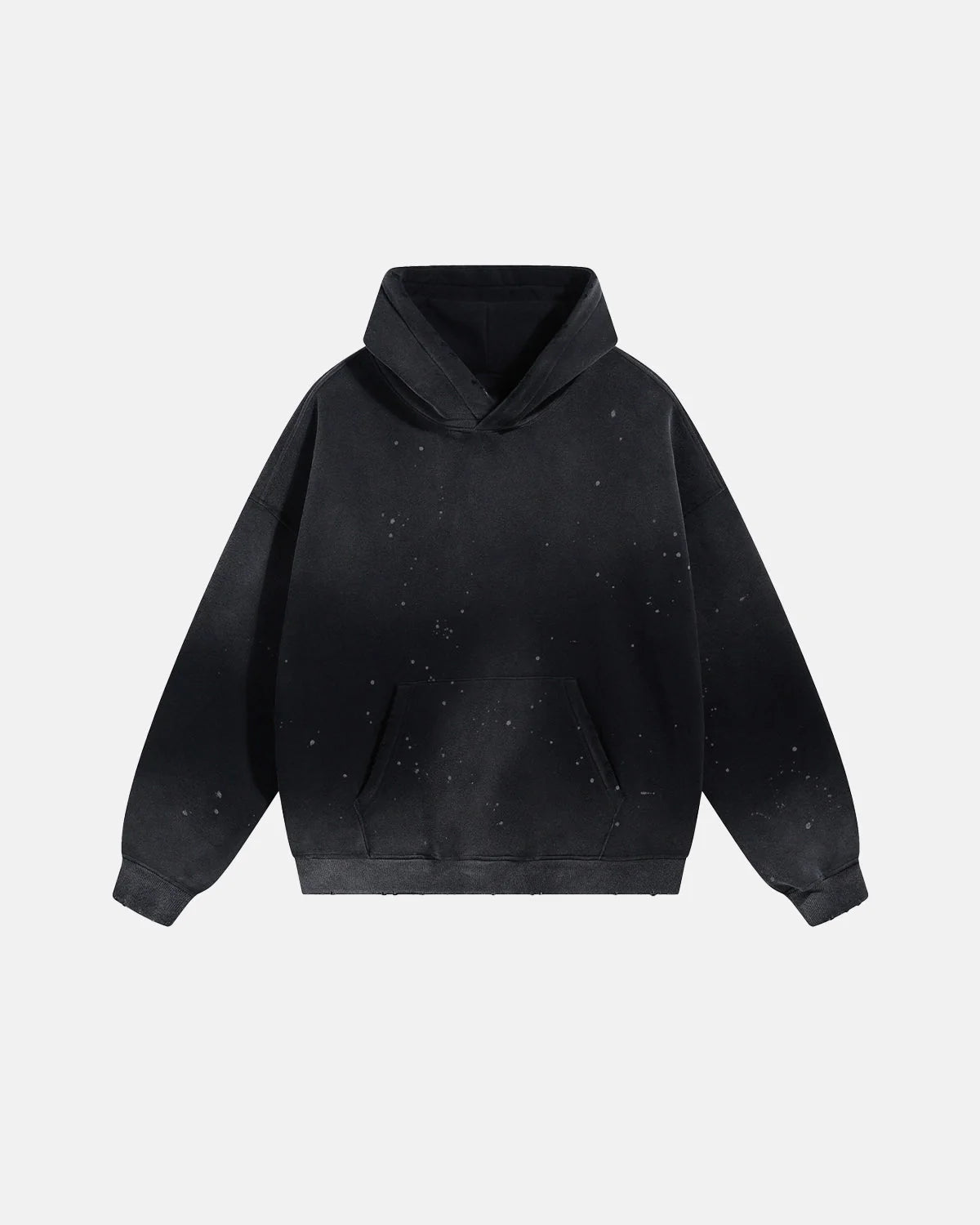 Omygoods Acid Washed Ripped Fleece Hoodie
