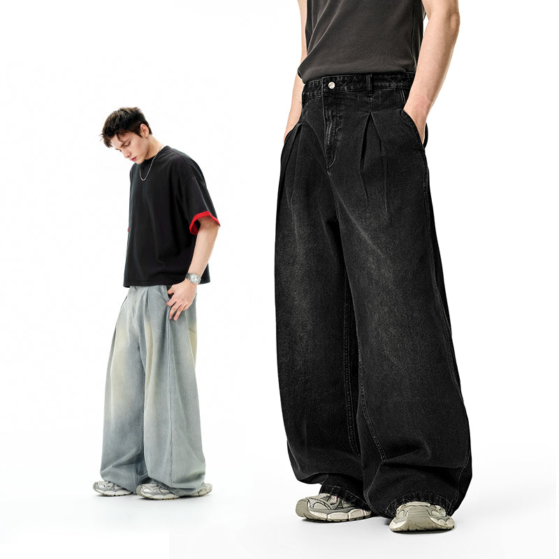 Omygoods Acid Washed Super Baggy Jeans