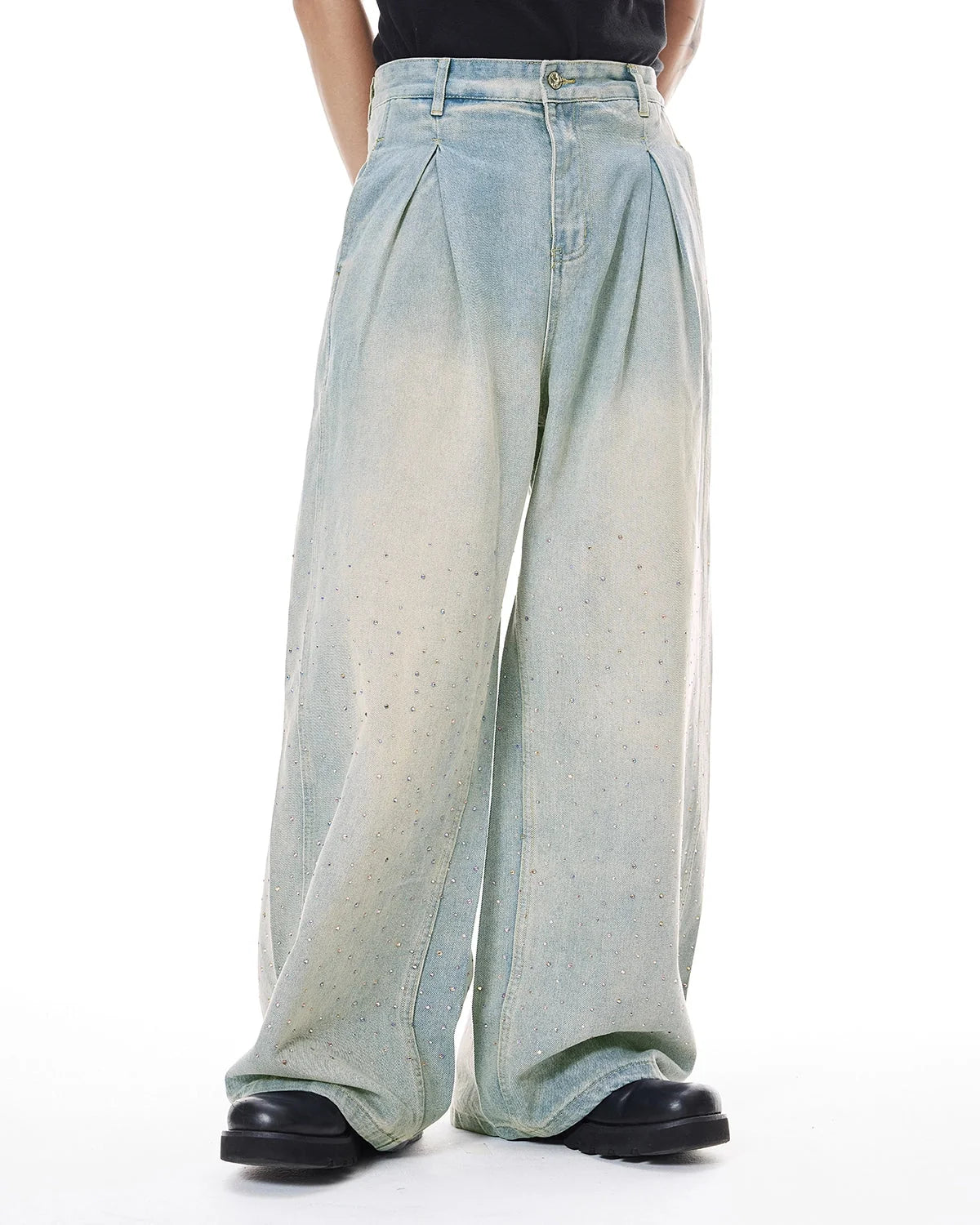 Omygoods Acid Washed Super Baggy Jeans