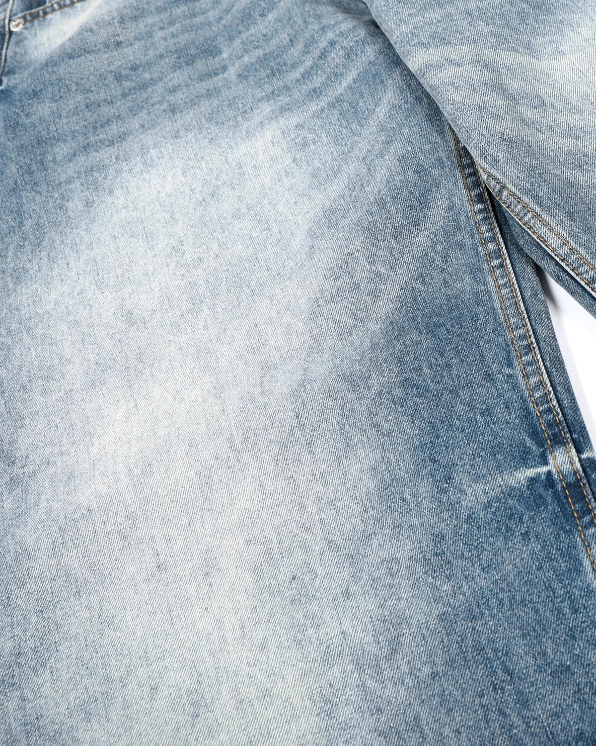 Omygoods Acid Washed Whisker Clasp Barrel Jeans