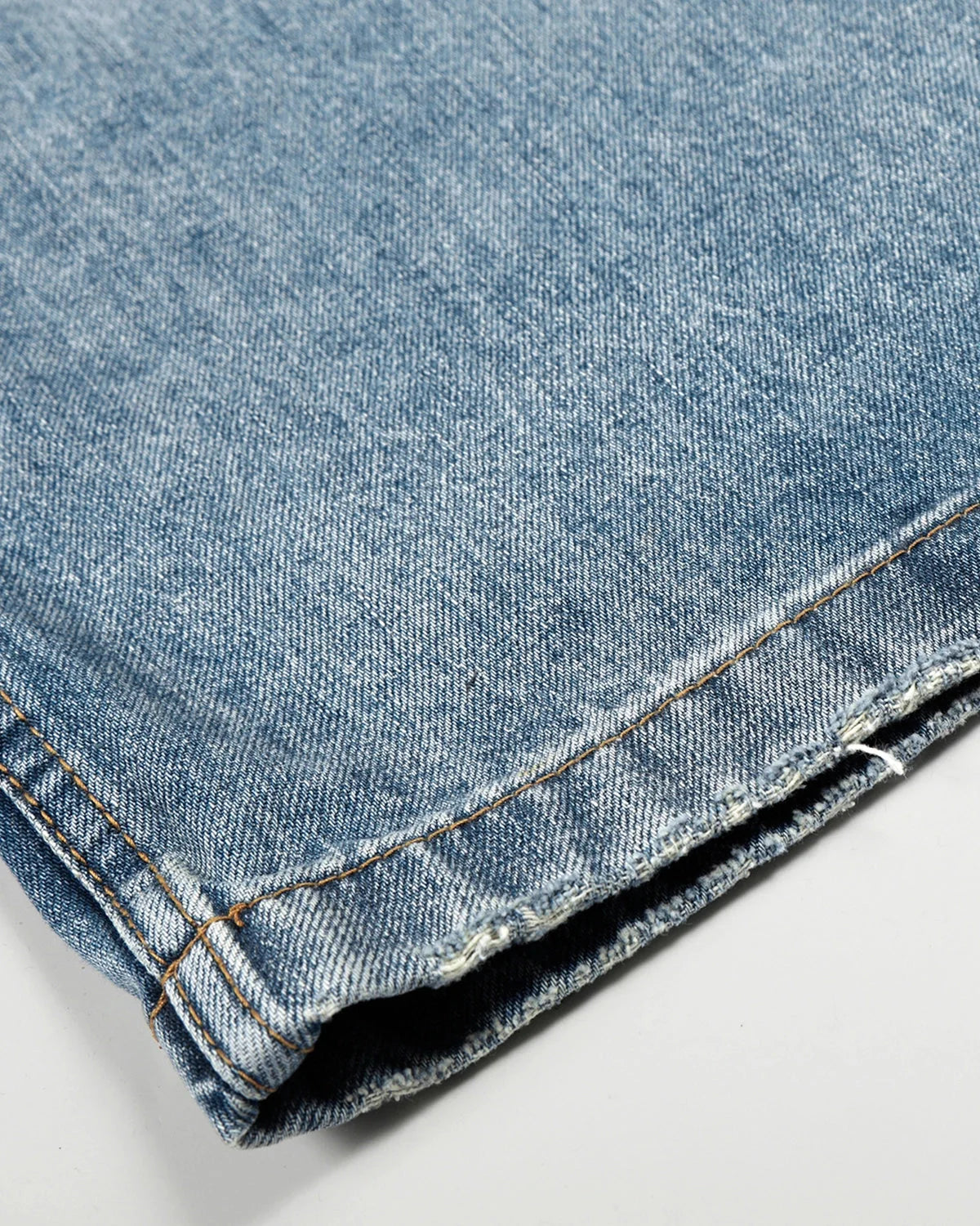 Omygoods Acid Washed Whisker Clasp Barrel Jeans