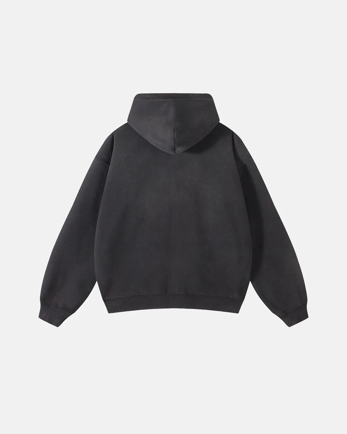 Omygoods Heavyweight Distressed Acid Washed Zip Up Hoodie