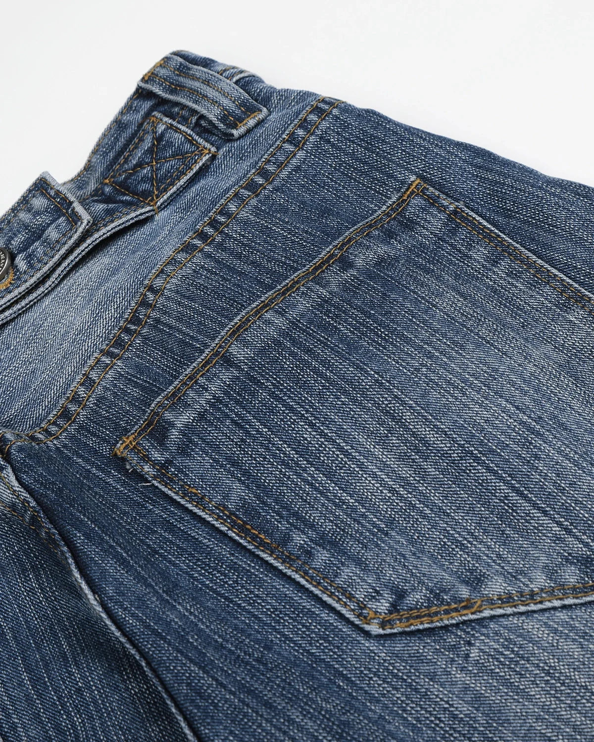 Omygoods Adjustable Waist Bamboo Weave Baggy Jeans