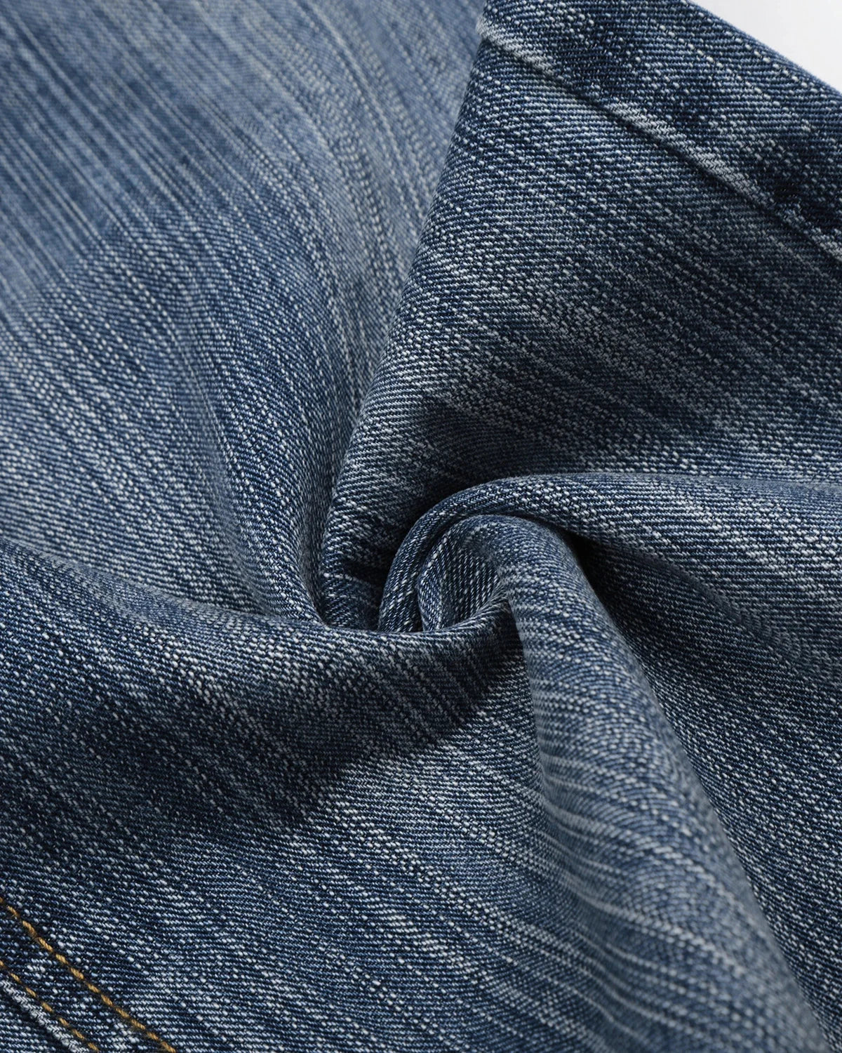 Omygoods Adjustable Waist Bamboo Weave Baggy Jeans