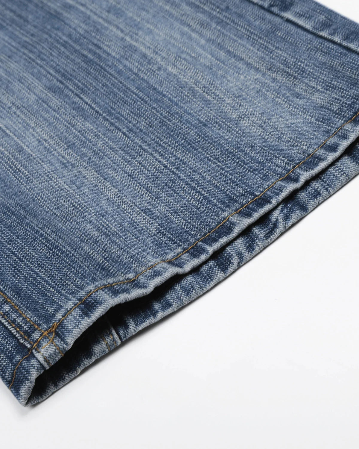 Omygoods Adjustable Waist Bamboo Weave Baggy Jeans