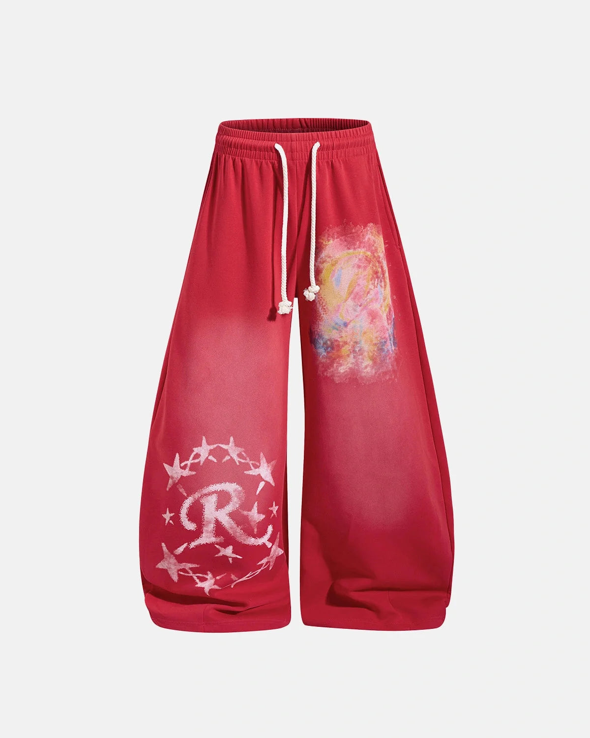 Omygoods Airbrush Graphic Barrel Sweatpants