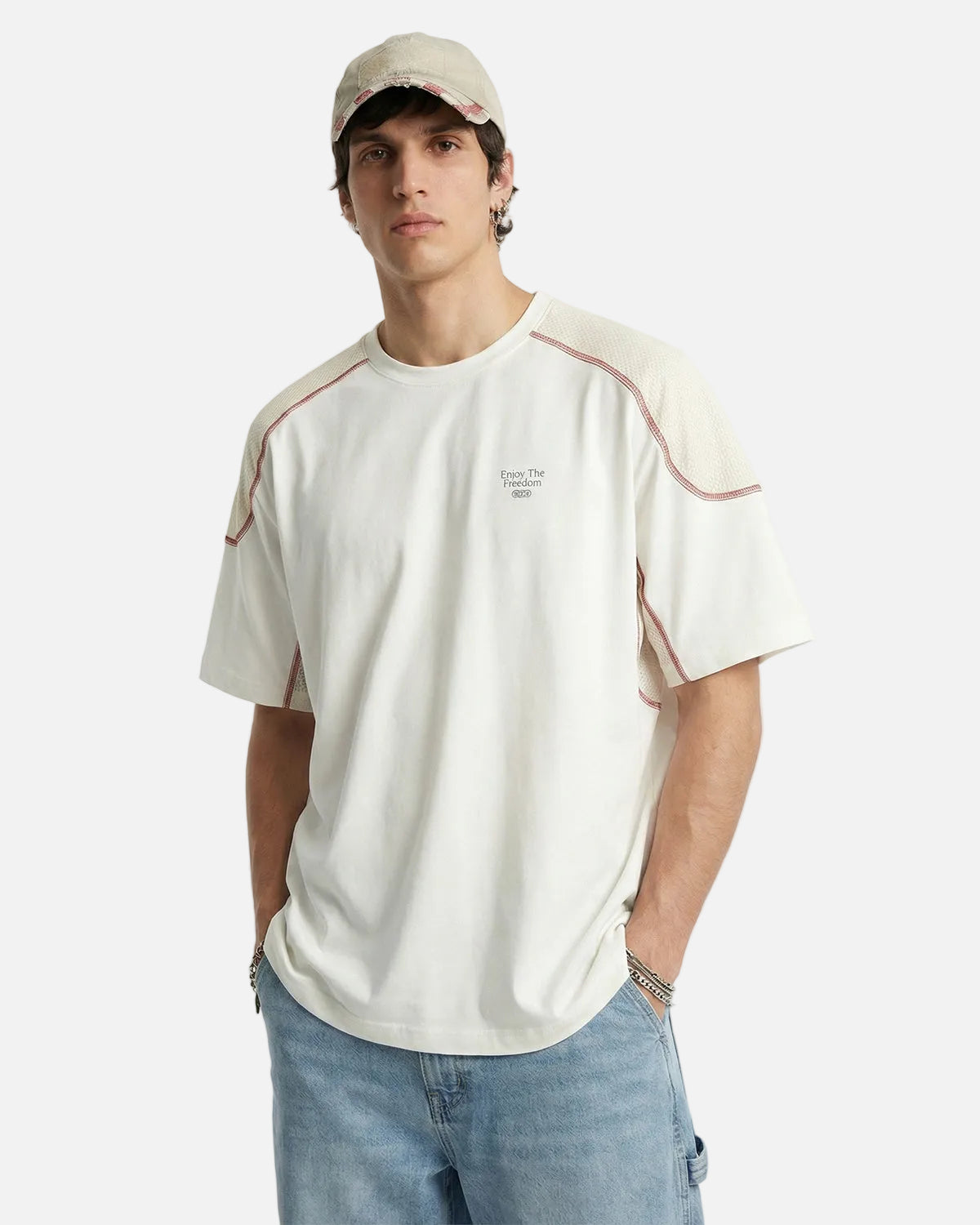 Omygoods AirFlow Contrast Panel Breathable Tee