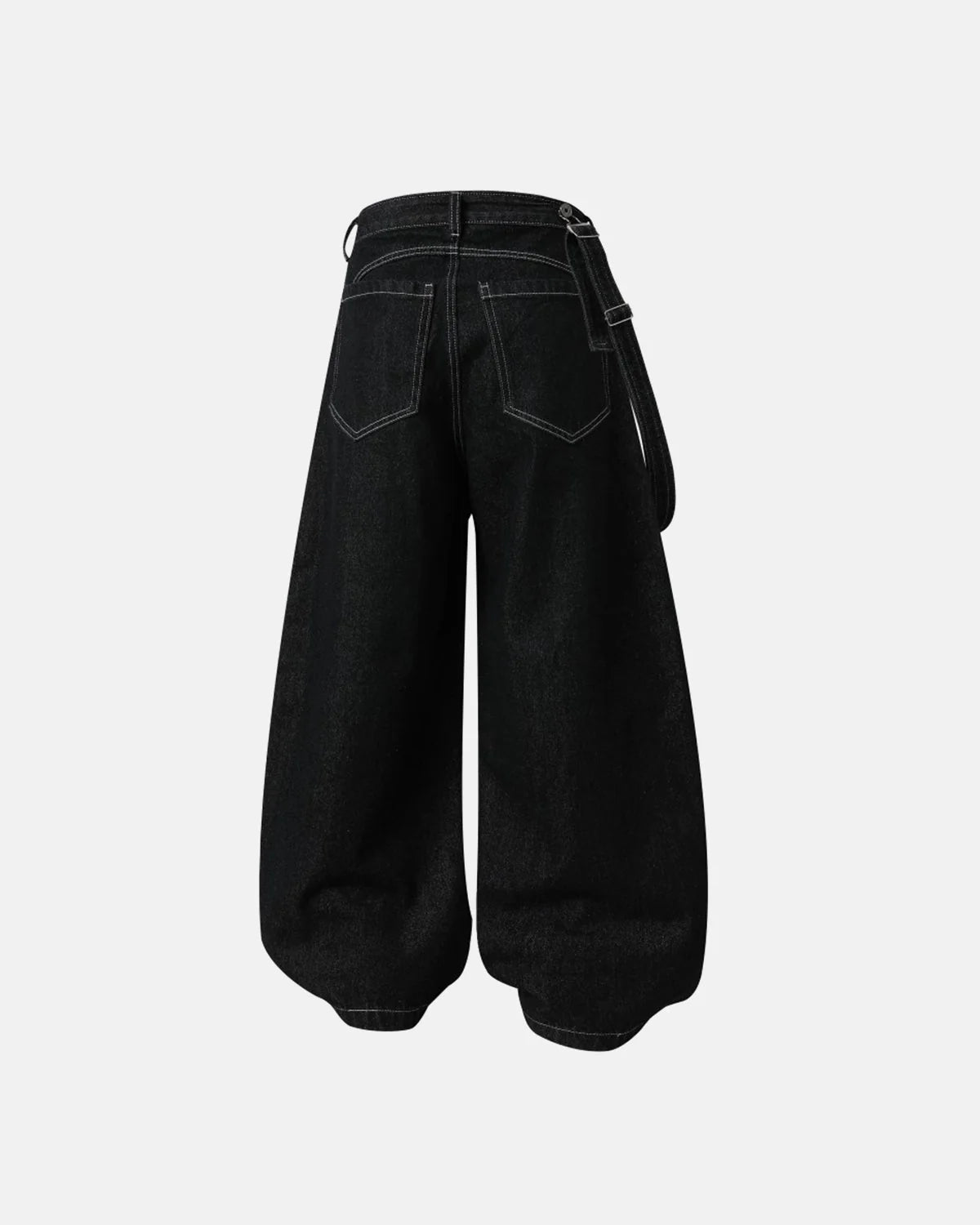 Omygoods Asymmetric Buckle Denim Overalls Jeans