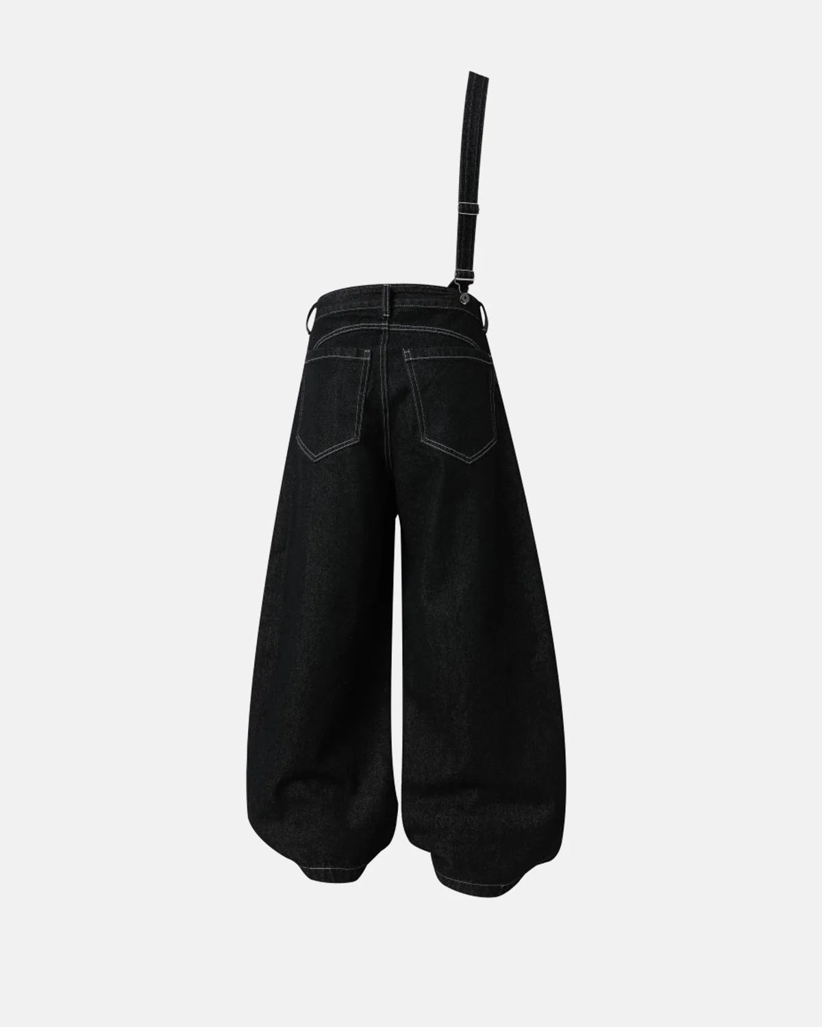 Omygoods Asymmetric Buckle Denim Overalls Jeans