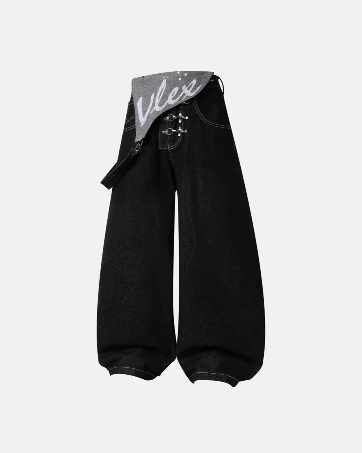 Omygoods Asymmetric Buckle Denim Overalls Jeans