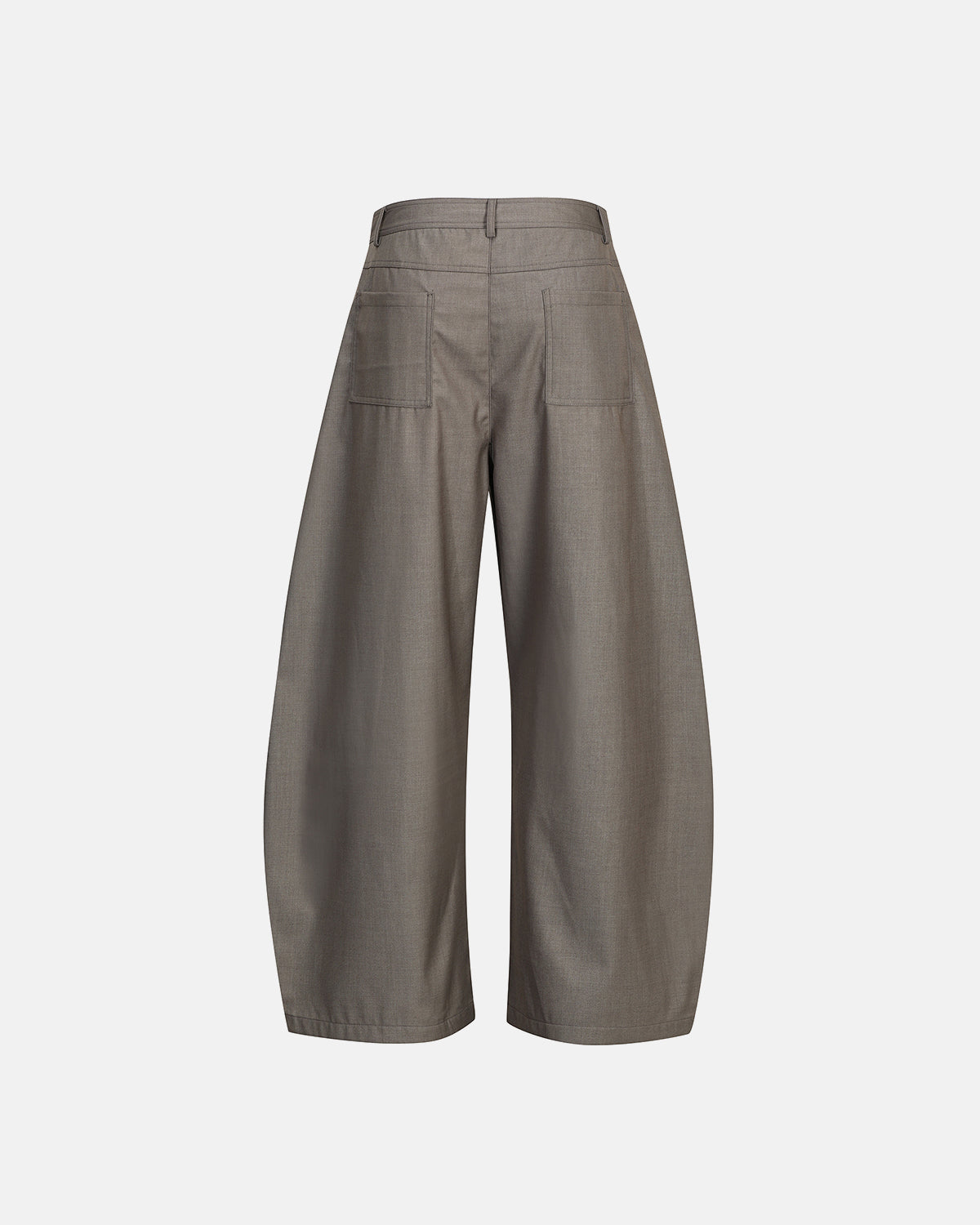 Omygoods Asymmetric Pleated Barrel-Leg Suit Pants