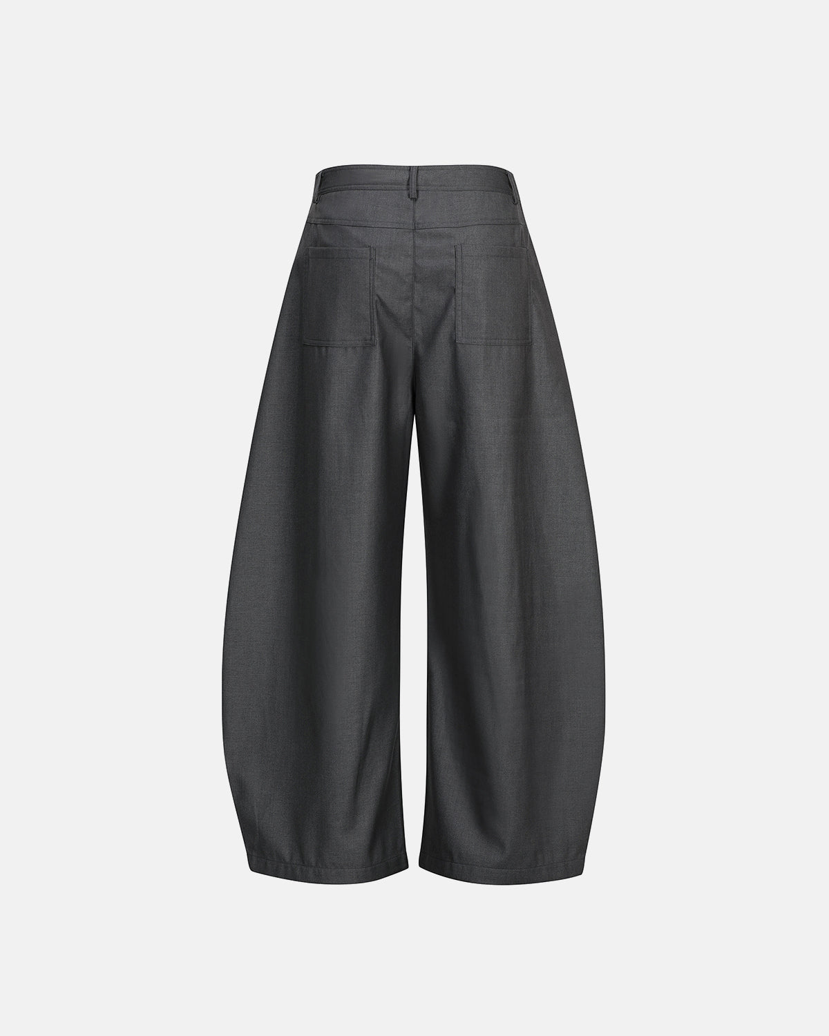 Omygoods Asymmetric Pleated Barrel-Leg Suit Pants