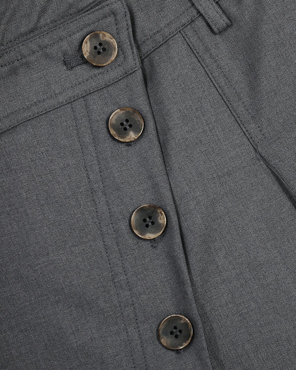Omygoods Asymmetric Pleated Barrel-Leg Suit Pants