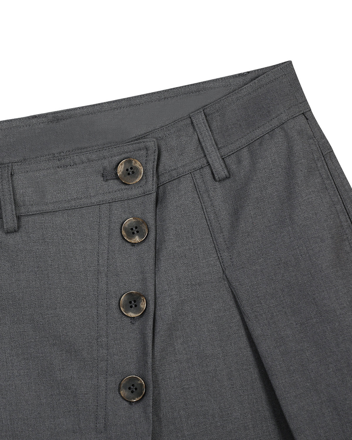 Omygoods Asymmetric Pleated Barrel-Leg Suit Pants
