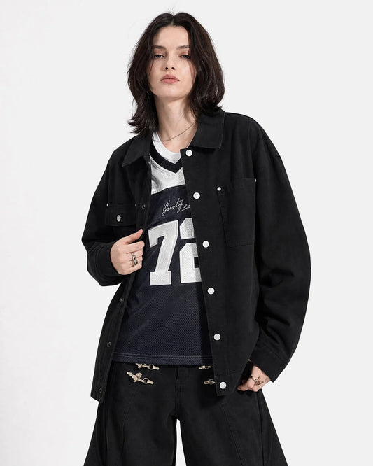 Omygoods Asymmetric Pocket Workwear Jacket