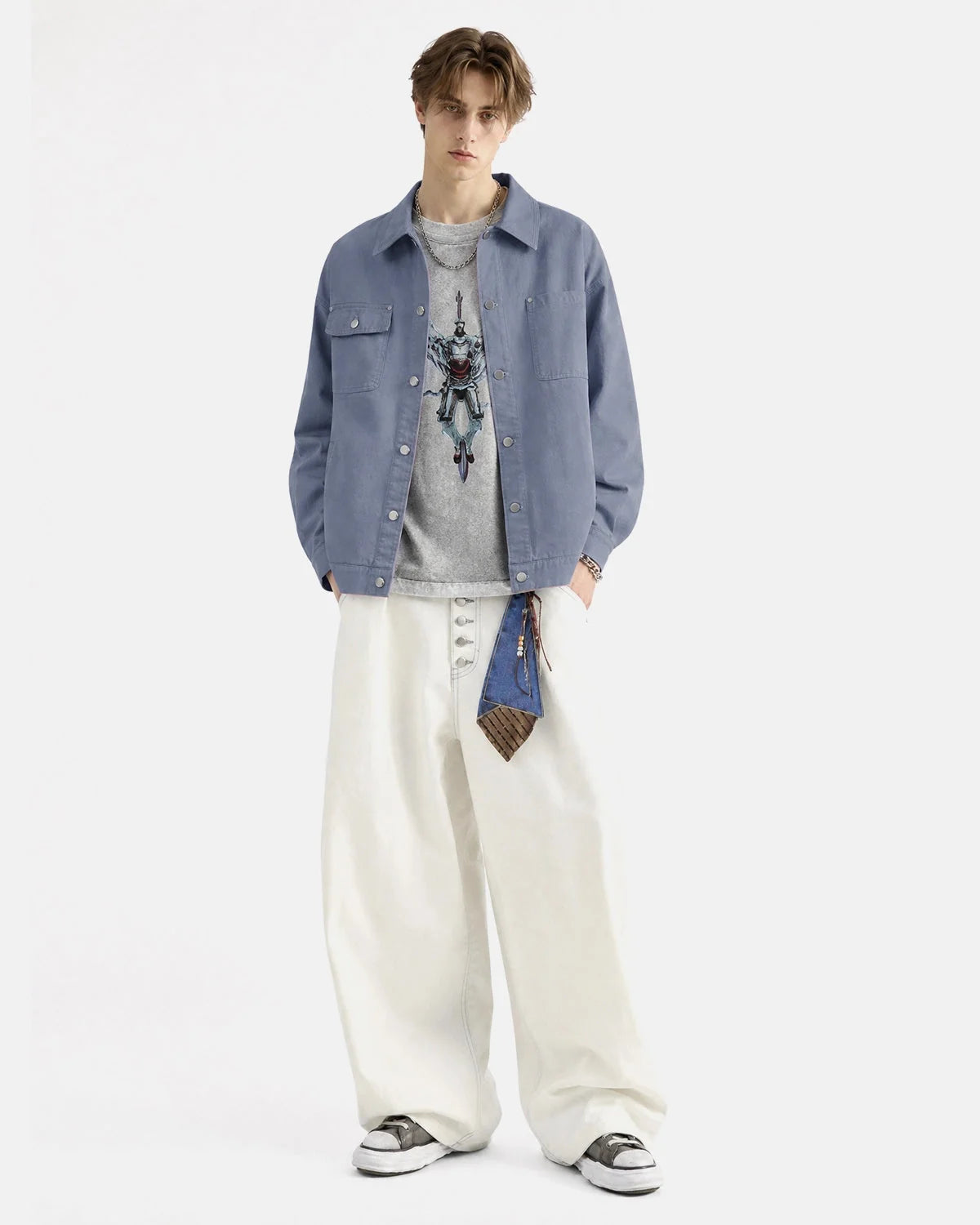 Omygoods Asymmetric Pocket Workwear Jacket