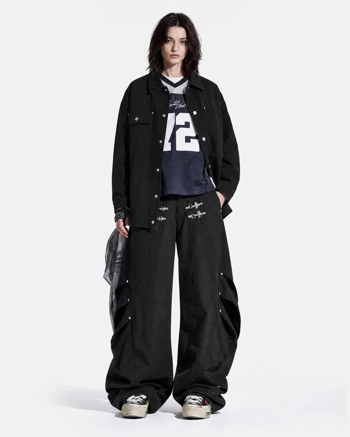 Omygoods Asymmetric Pocket Workwear Jacket