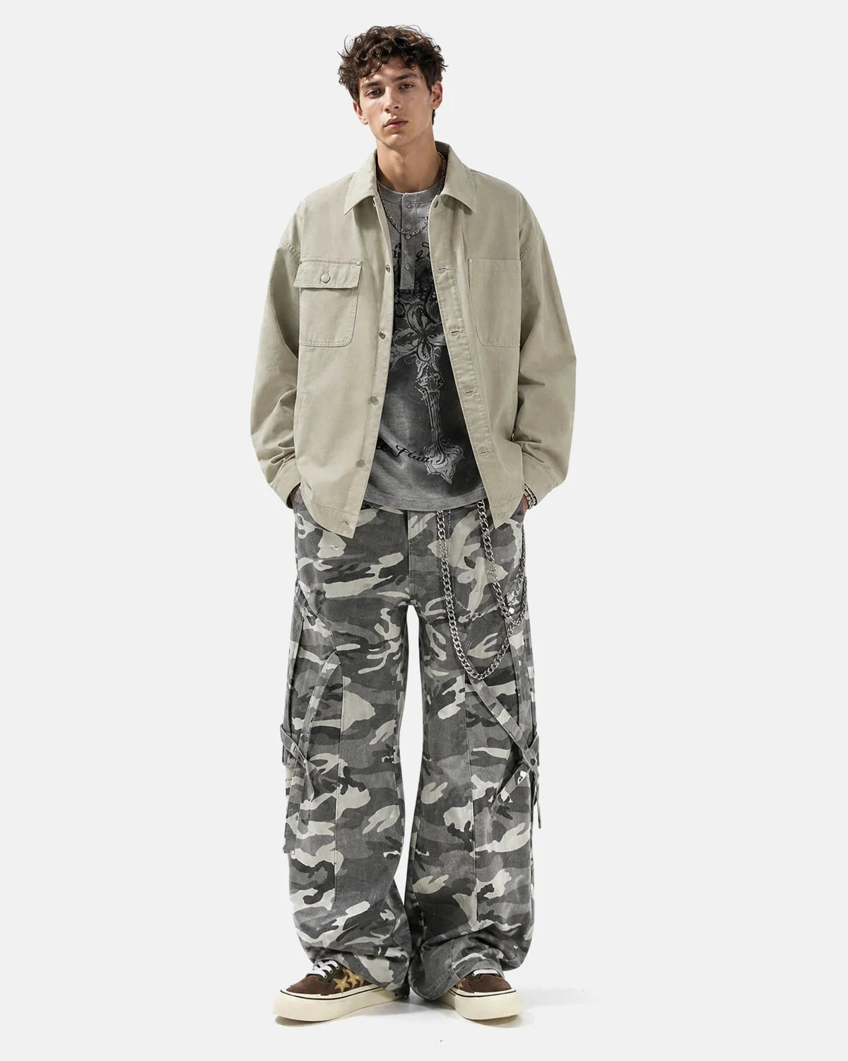 Omygoods Asymmetric Pocket Workwear Jacket