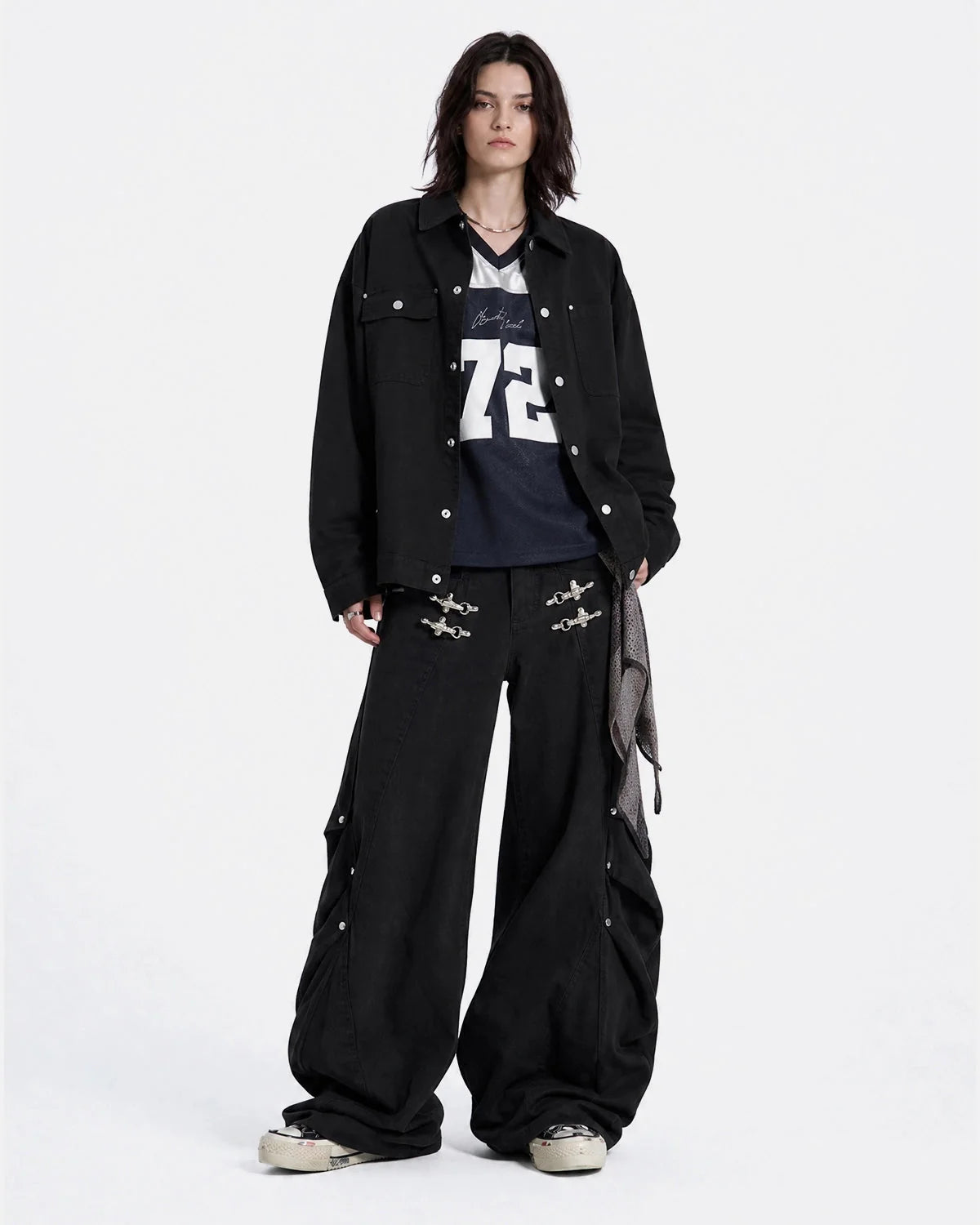 Omygoods Asymmetric Pocket Workwear Jacket