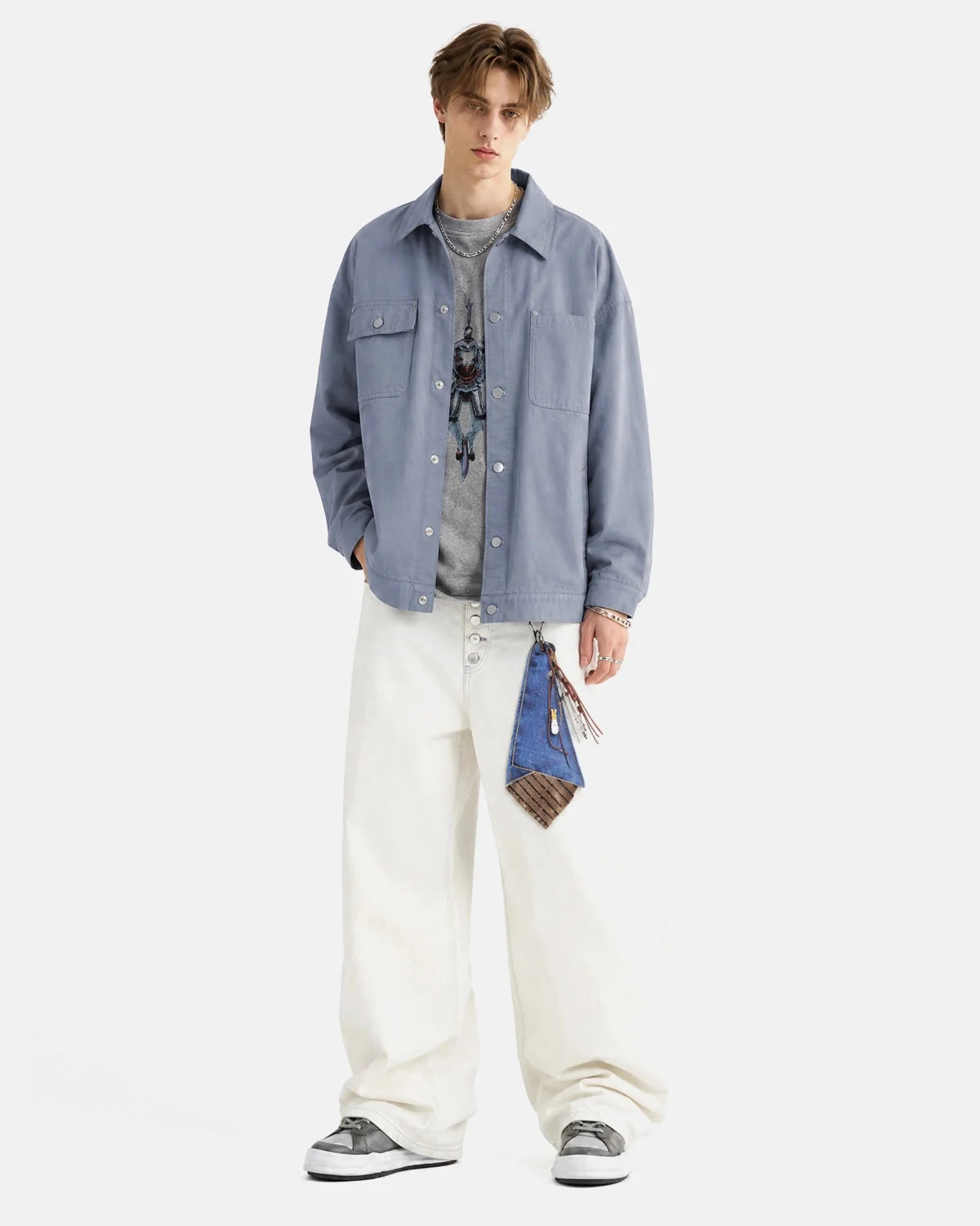 Omygoods Asymmetric Pocket Workwear Jacket