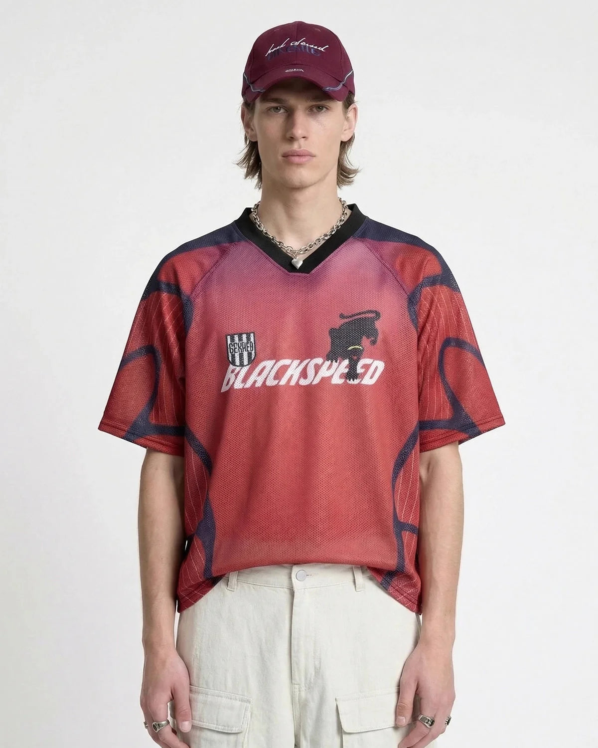 Omygoods Athletic Panel Mesh Jersey