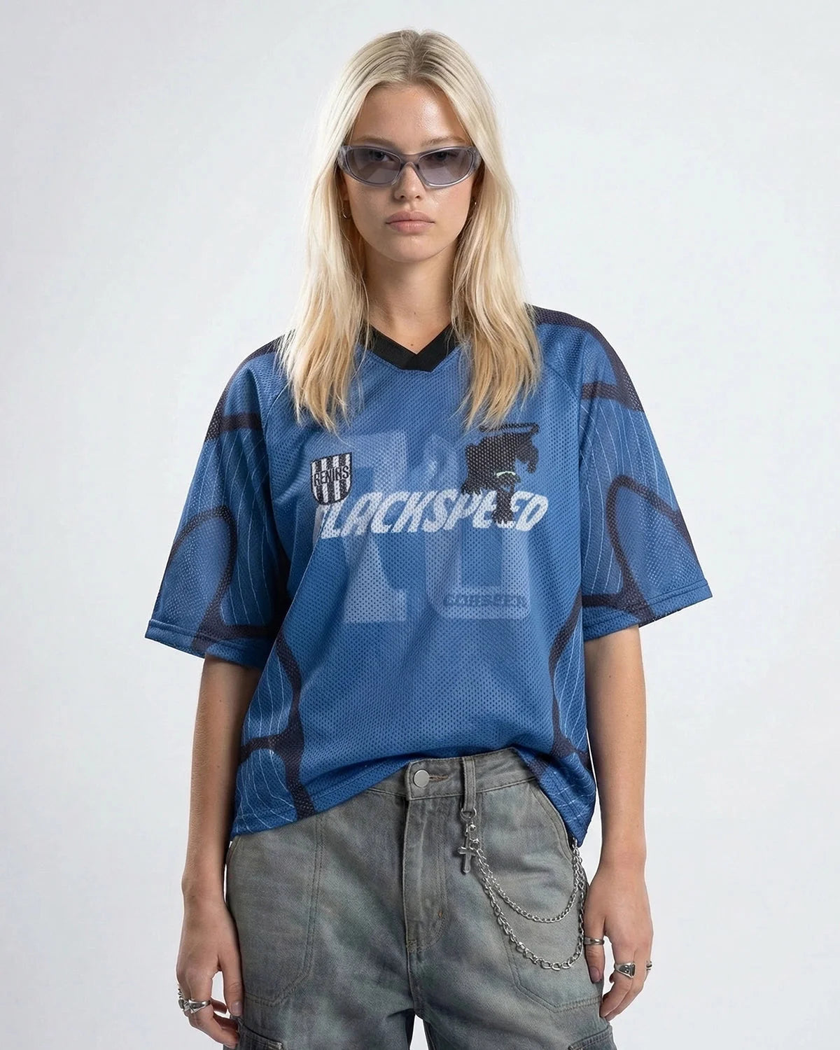 Omygoods Athletic Panel Mesh Jersey