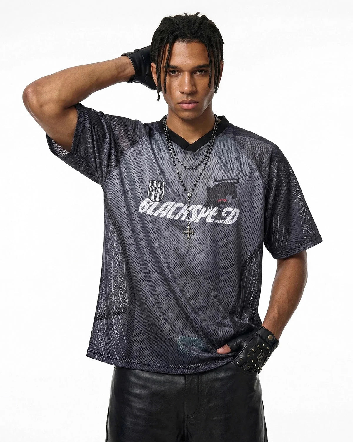 Omygoods Athletic Panel Mesh Jersey