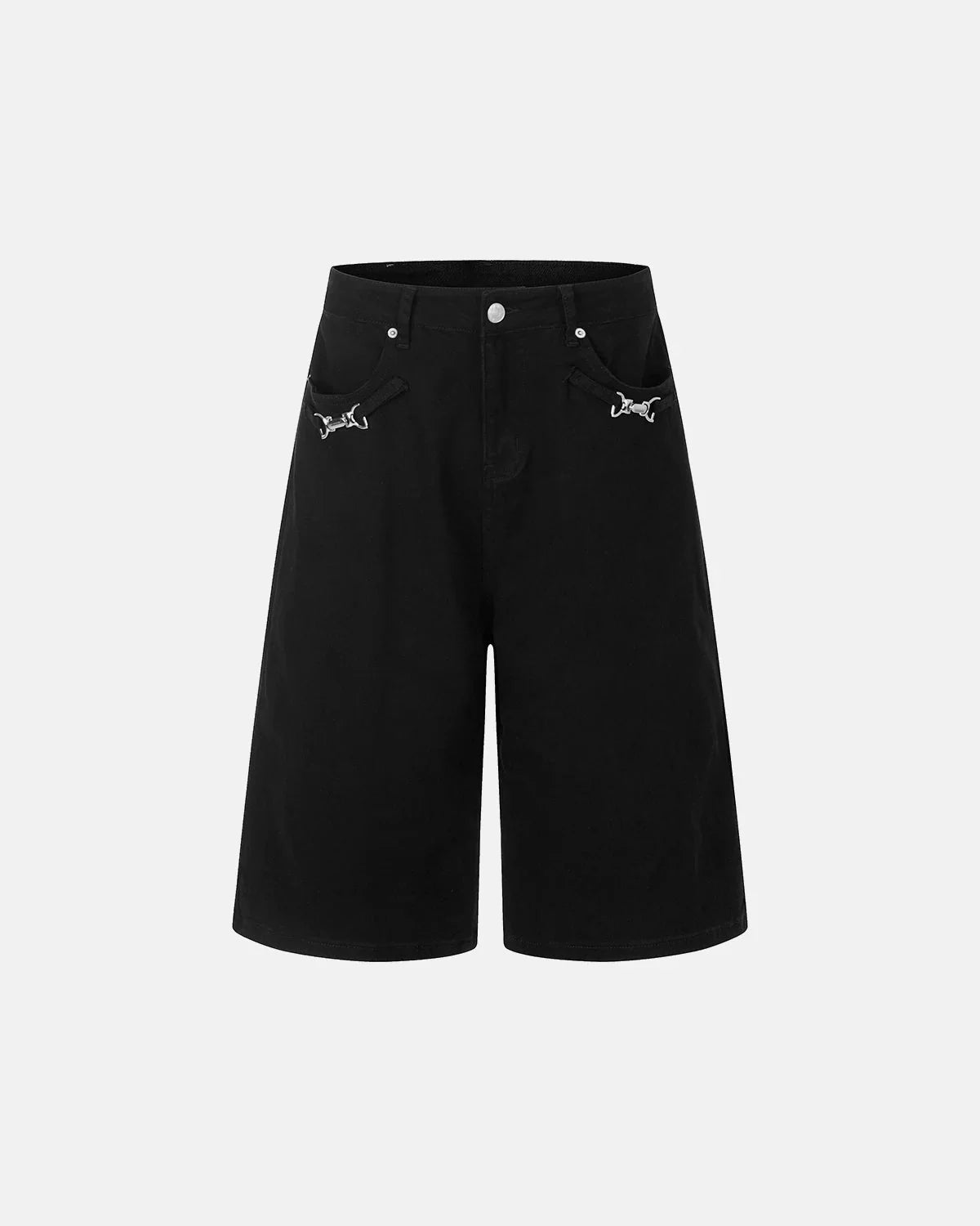 Omygoods Back Buckle Longline Casual Shorts