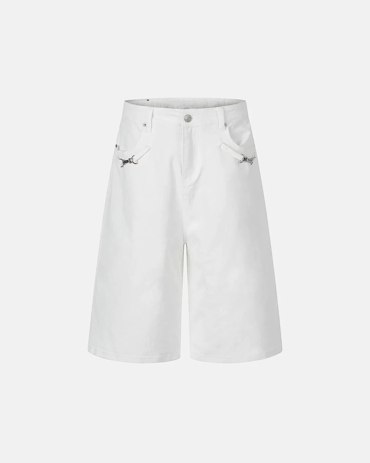 Omygoods Back Buckle Longline Casual Shorts