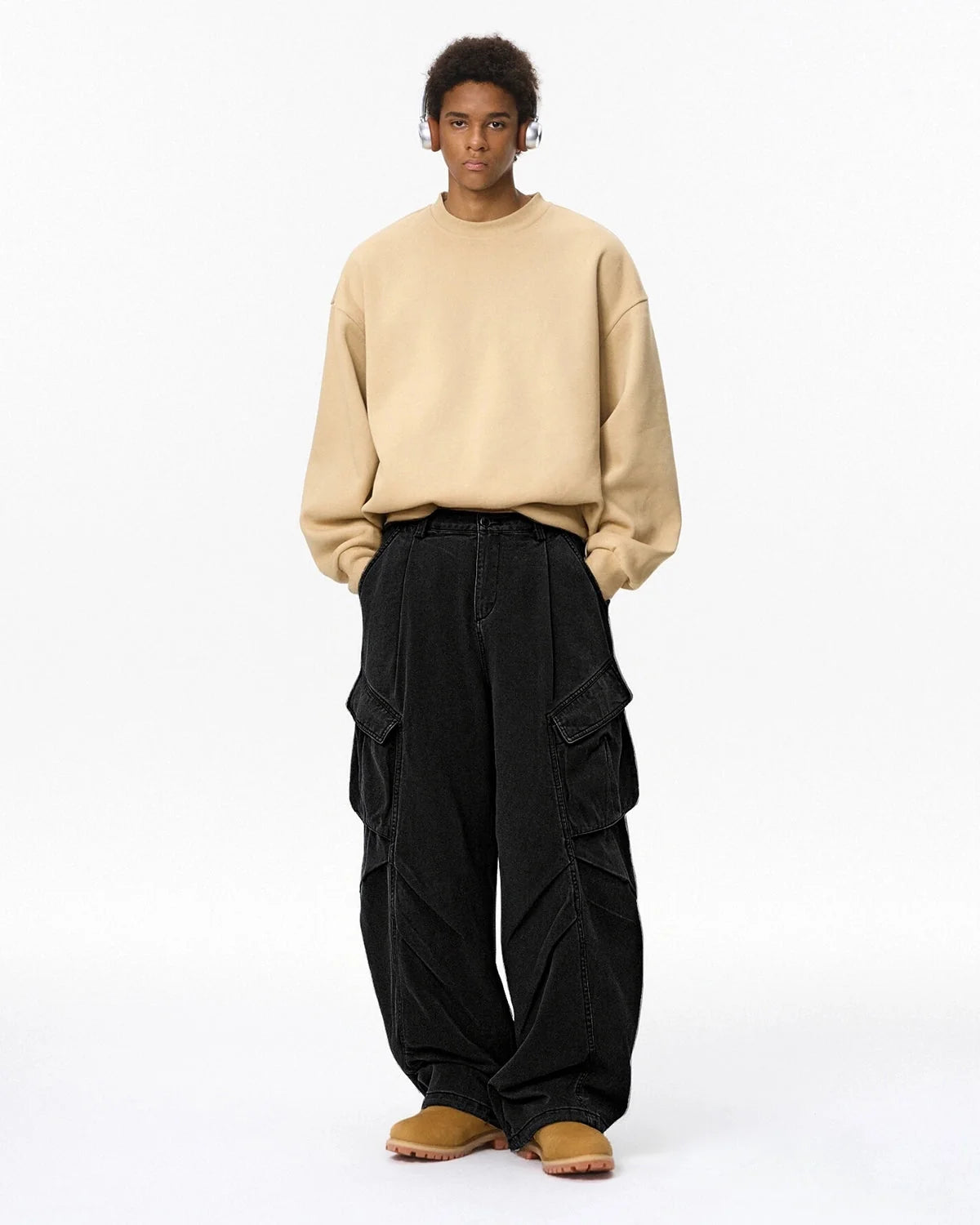 Omygoods Baggy Cargo Pants With Multiple Pockets