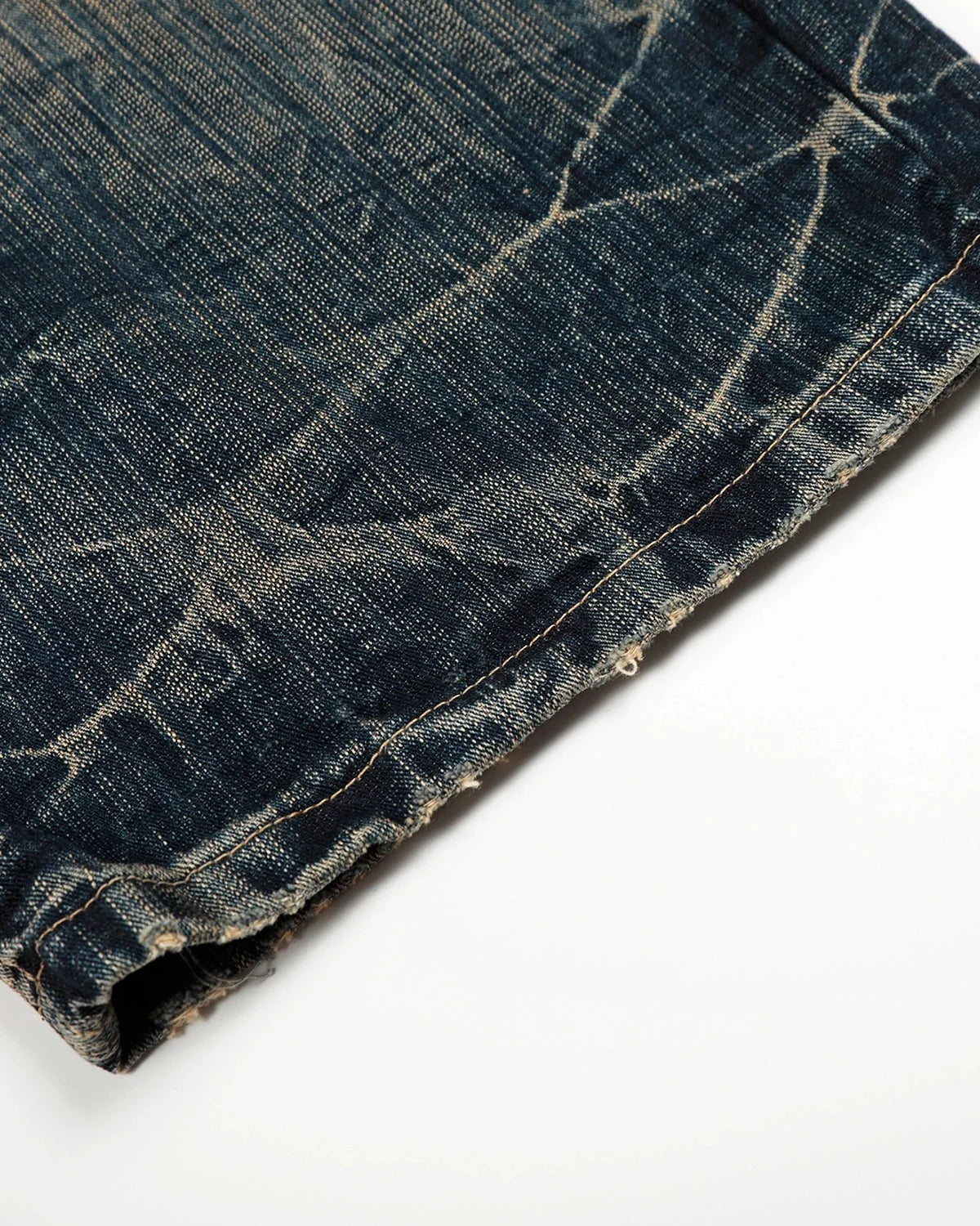 Omygoods Bamboo Weave Barrel Baggy Jeans