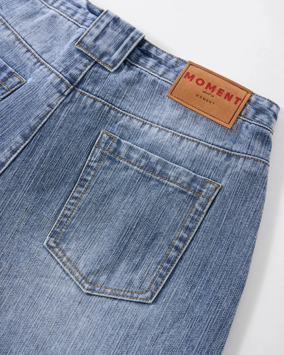 Omygoods Monkey Wash Bamboo Weave Barrel Jeans