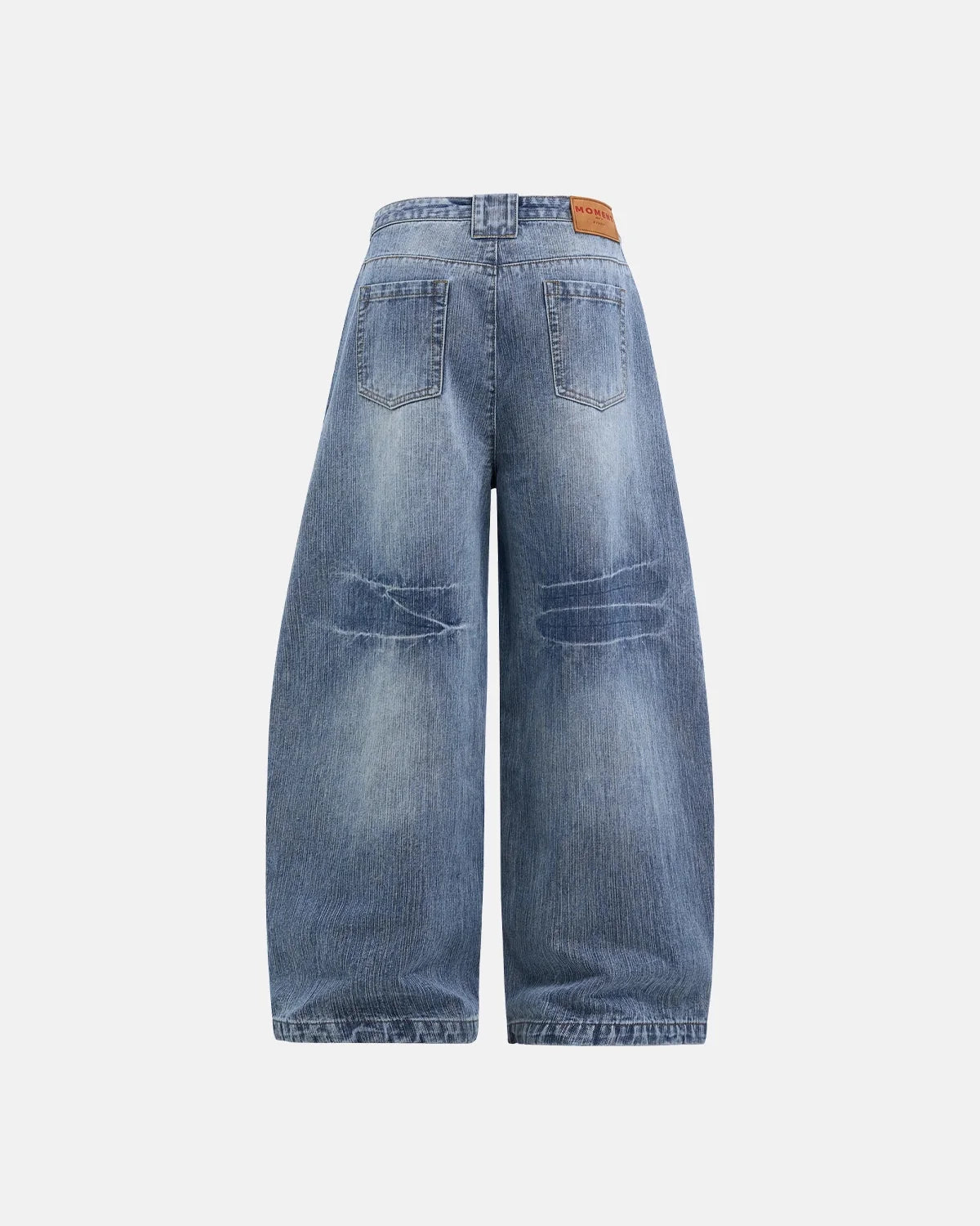 Omygoods Monkey Wash Bamboo Weave Barrel Jeans